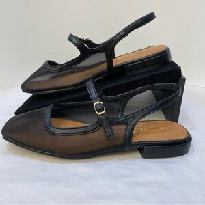 NEW Chinese Laundry Vila Mesh Slingback Flats Black Size 6